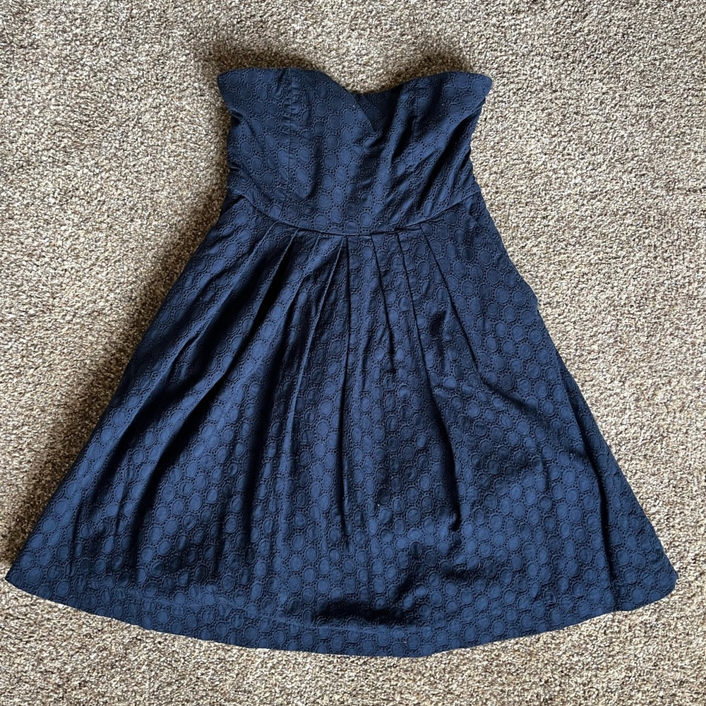 Navy Blue GAP eyelet strapless dress